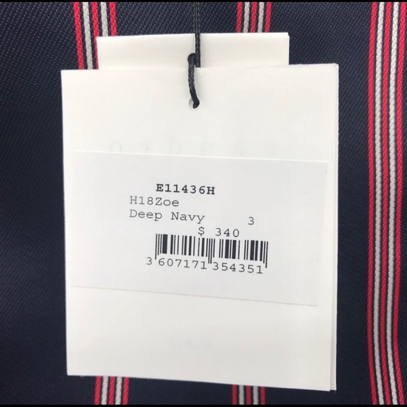 NWT SANDRO Zoe Tie-Neck Striped Satin -Twill Blouse, size 3 - Picture 7 of 8